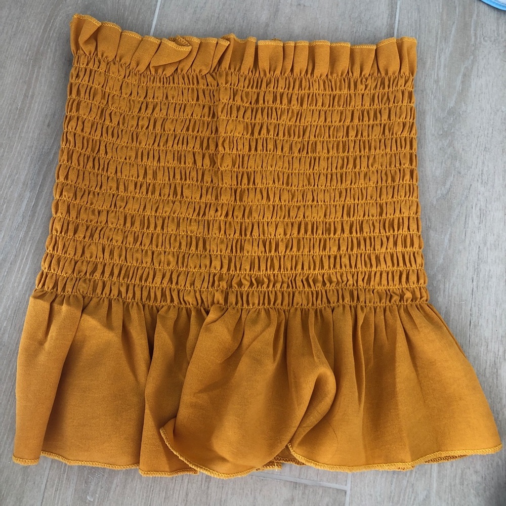 Strapless Ribbed Yellow Top